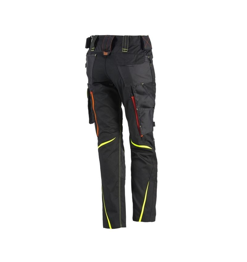 Pantalons de travail: Pantalon pour femmes e.s.motion 2020 d'hiver + noir/jaune fluo/orange fluo 5