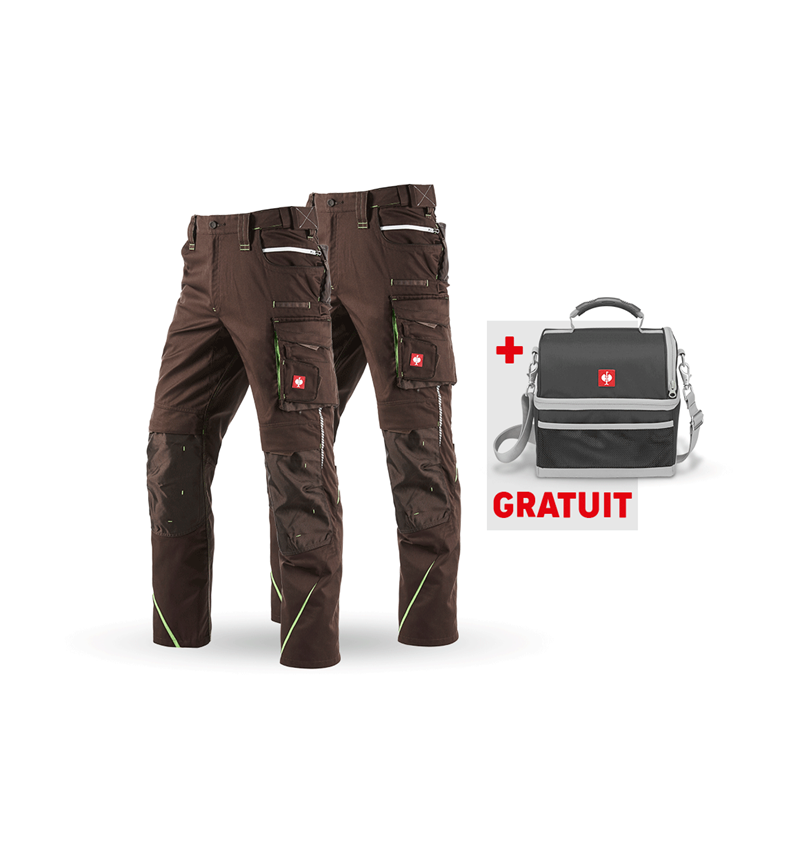 Vêtements: KIT : Pantalon + pantalon d'hiver e.s.motion 2020 + marron/vert d'eau