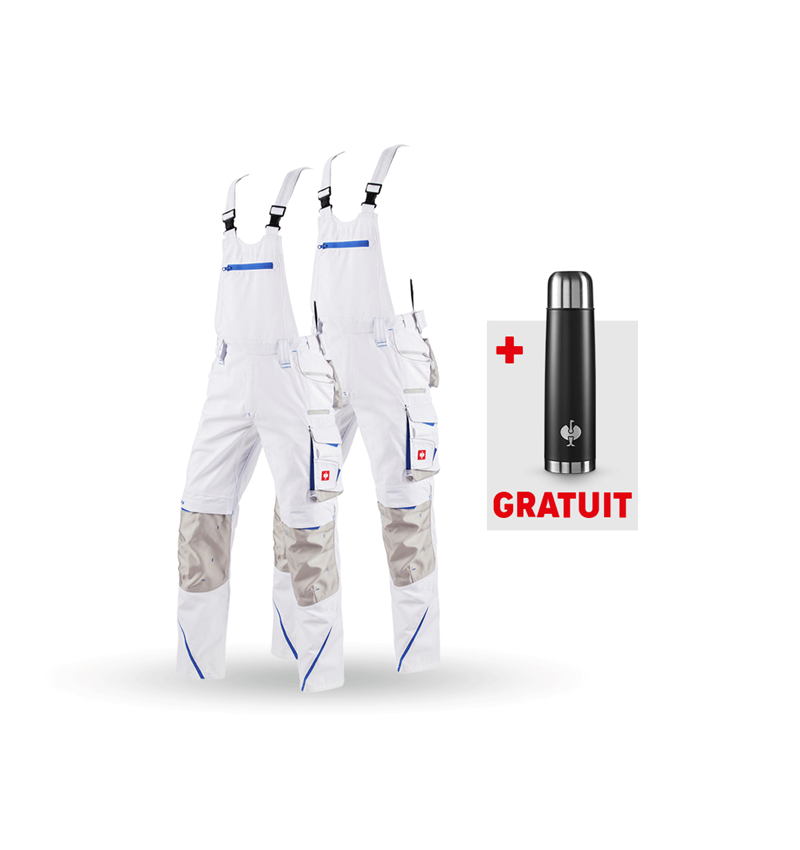 Vêtements: KIT : 2x Salopette e.s.motion 2020 + blanc/bleu gentiane