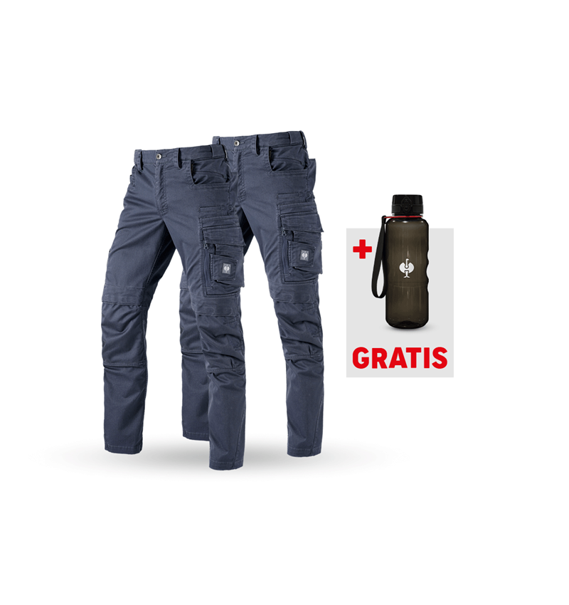 Grotere cadeaus: SET: 2x Werkbroek e.s.motion ten + leisteenblauw