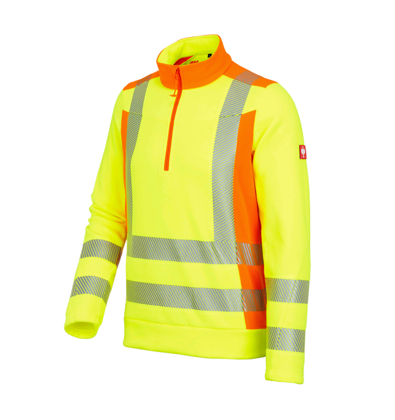 Shirts & Co.: Warnschutz Fleece Troyer e.s.motion 2020 + warngelb/warnorange 2