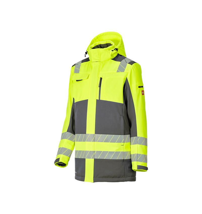 Arbeitsjacken: Warnschutz Winter Softshellparka e.s.motion 24/7 + anthrazit/warngelb 5