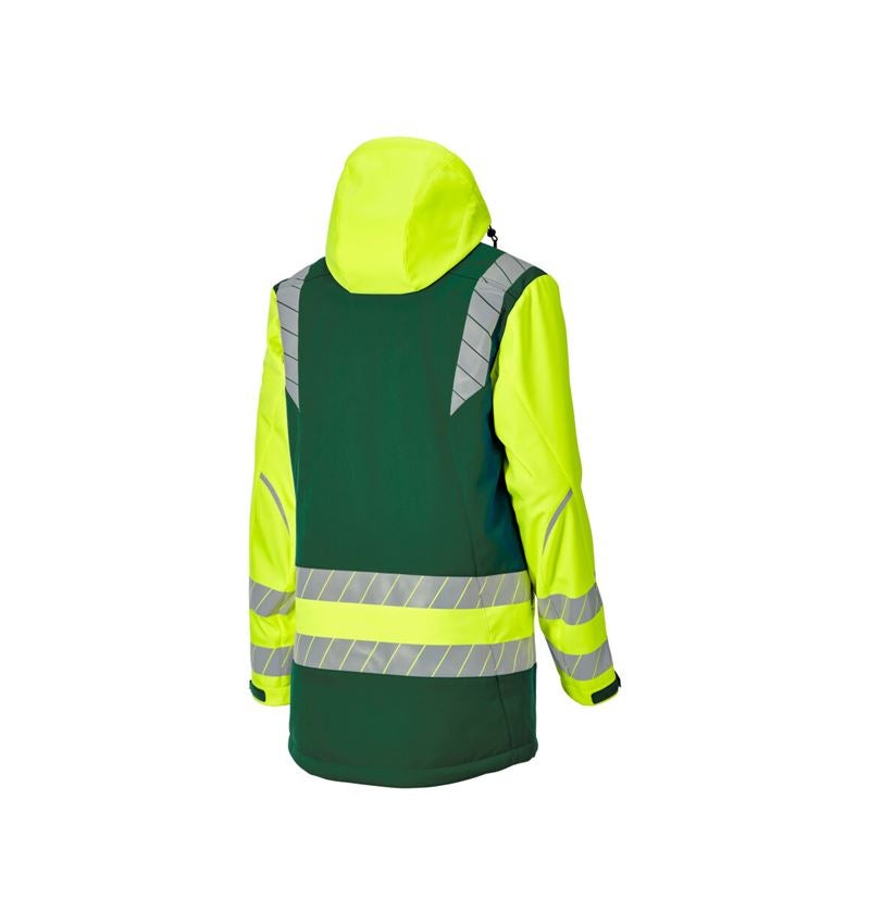 Arbeitsjacken: Warnschutz Winter Softshellparka e.s.motion 24/7 + grün/warngelb 5