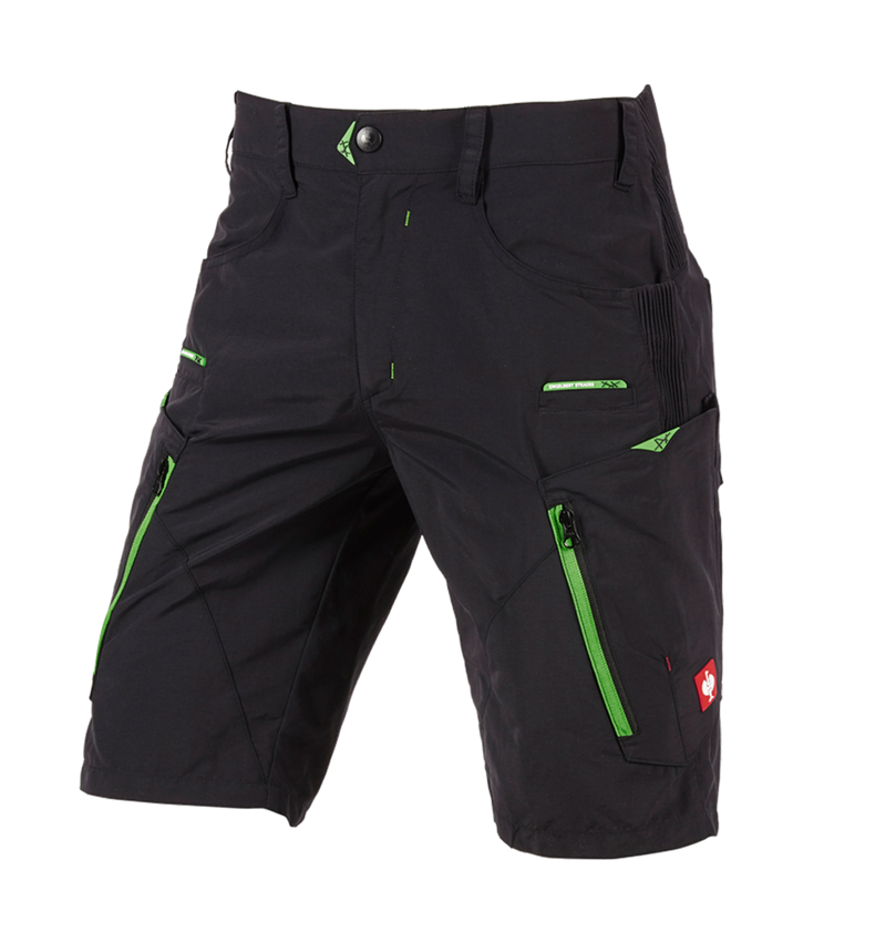 Pantalons de travail: e.s. Short fonctionnel Superlite + noir/néon vert 2