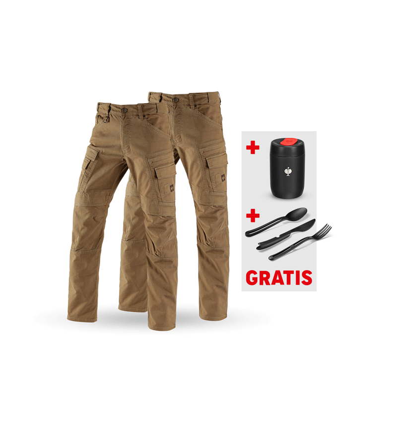 Kleding: SET: 2x Workercargobroek e.s.vintage + sepia