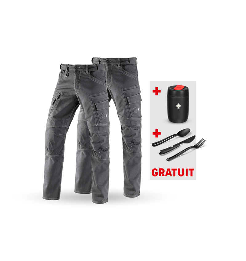 Vêtements: KIT : 2x Pantalon cargo de travail e.s.vintage + étain