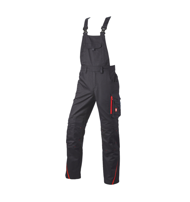 Pantalons de travail: Salopette e.s.motion DIY + noir/strauss rouge 4