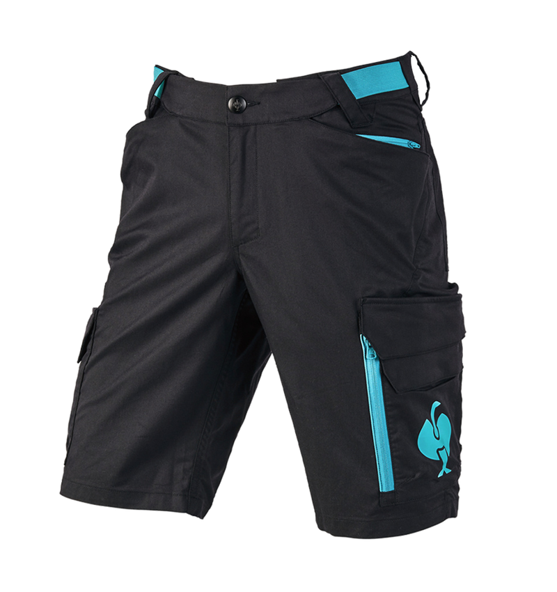 Werkbroeken: Short e.s.trail + zwart/lapis turkoois 2