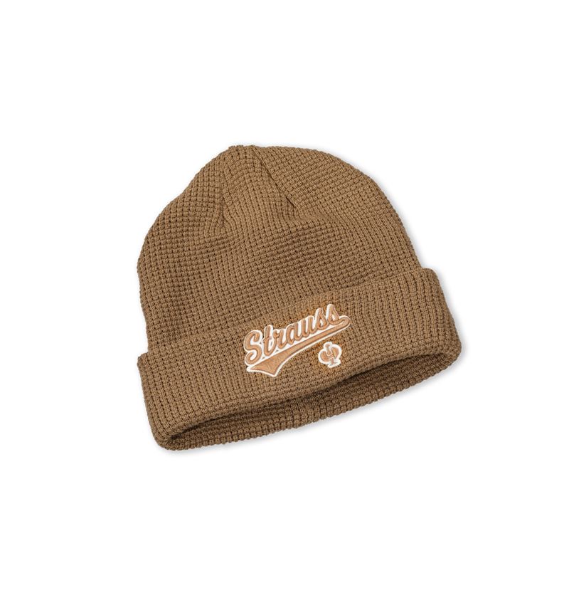 Accessoires: Bonnet tricoté e.s.e:pic + brun amande