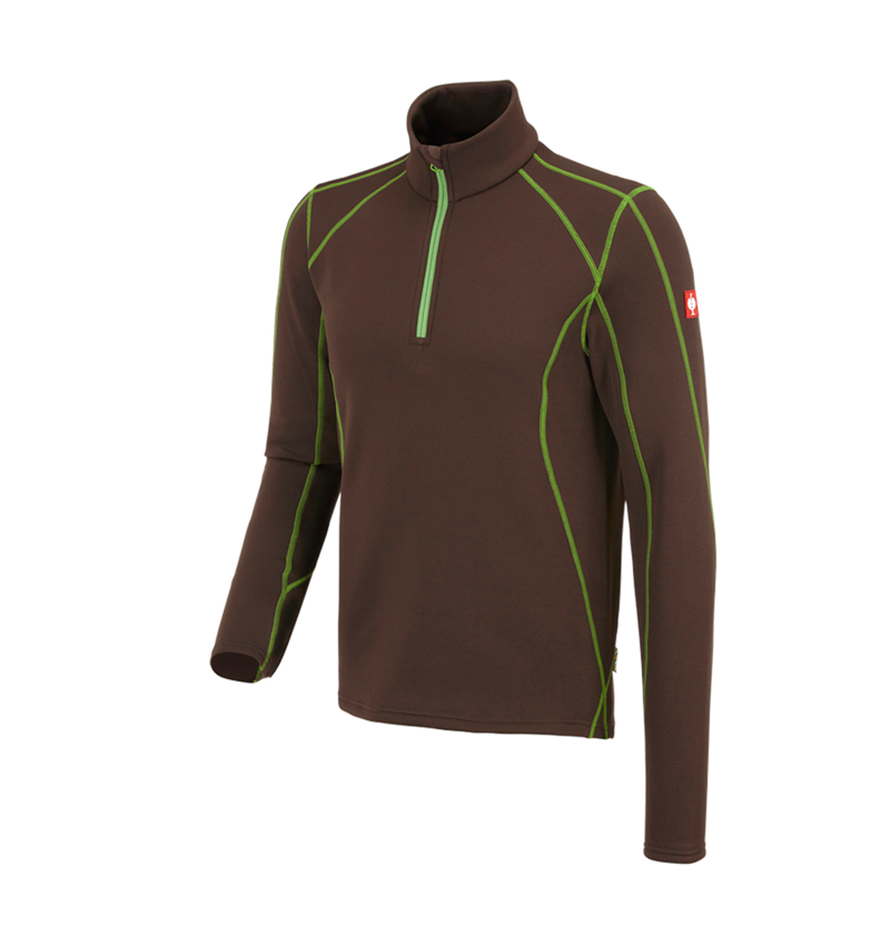 Hiver: Pull de fonct. thermo stretch e.s.motion 2020 + marron/vert d'eau 2
