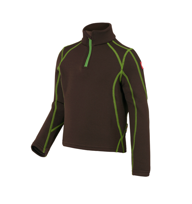 Bovenkleding: Schipperstrui thermo stretch e.s.motion 2020,kind. + kastanje/zeegroen 2