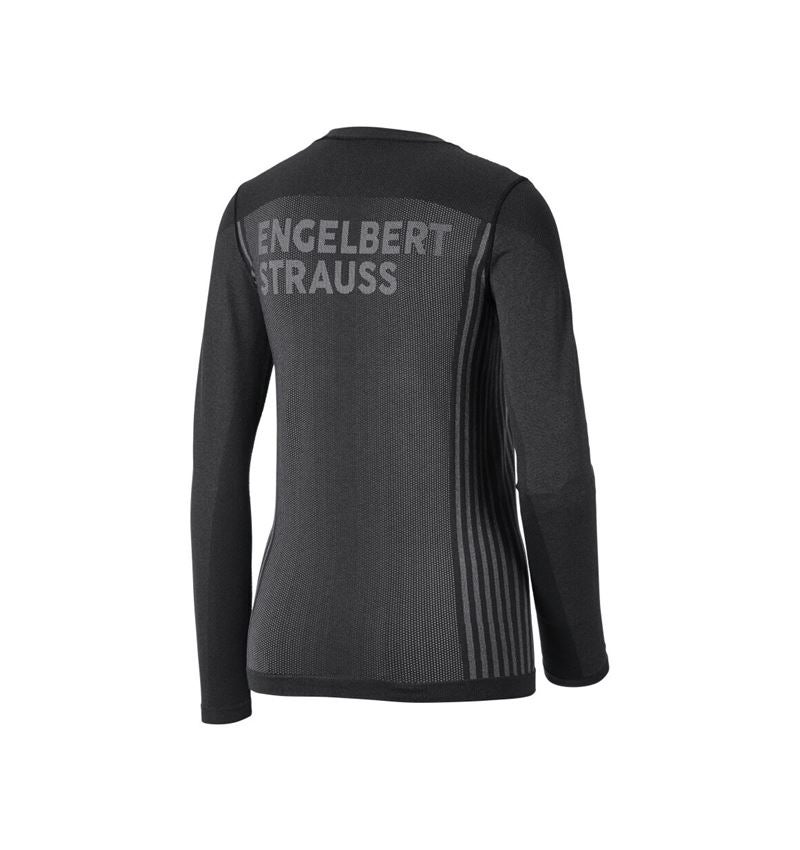 Thermo Ondergoed	: Funct.-Longsleeve e.s.trail seamless-warm, dames + zwart/bazaltgrijs 4