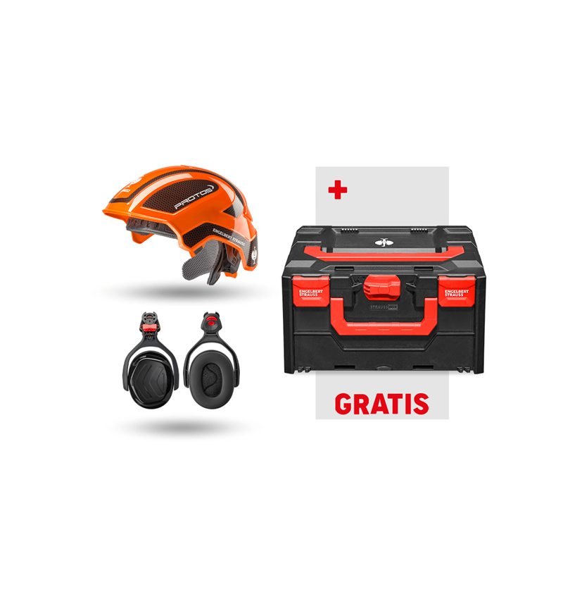 Arbeitsschutz: Arbeitsschutz-Set Protos + GRATIS STRAUSSbox 215 + orange/schwarz