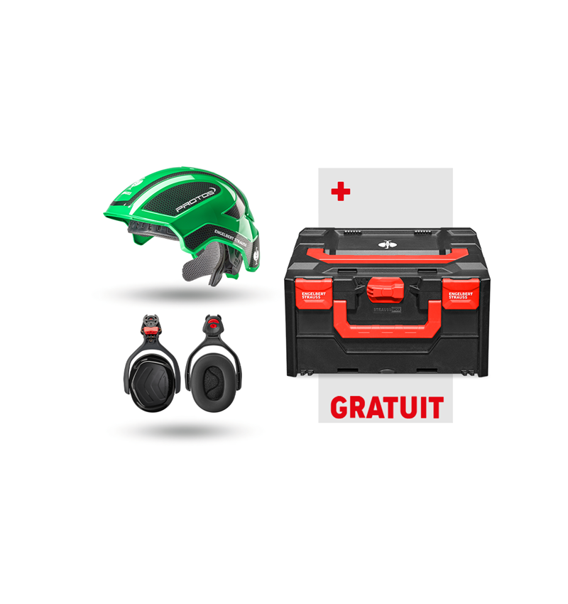 Outils: Kit sécu. travail Protos + GRATUIT STRAUSSbox 215 + vert/noir