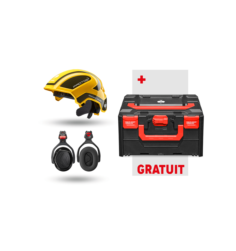 Outils: Kit sécu. travail Protos + GRATUIT STRAUSSbox 215 + jaune/noir