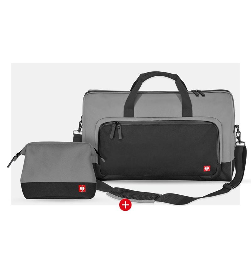 Größere Geschenke: e.s.work&travel Reisetasche + Washbag + basaltgrau/schwarz