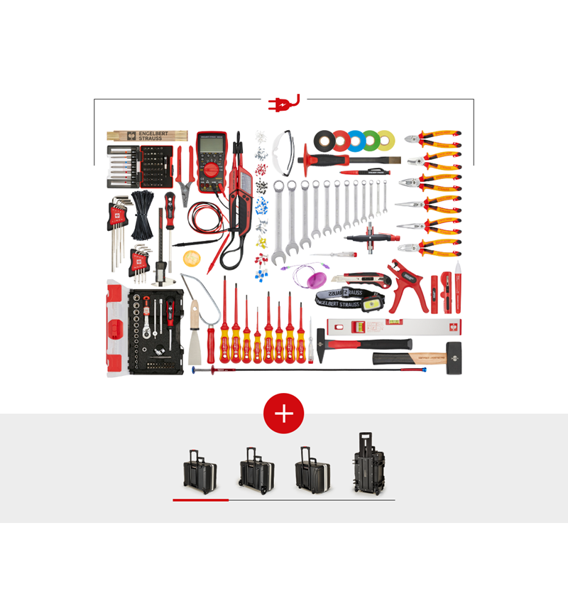 Mallette à outils: Jeu d'outils Elektro Meister avec chariot à outils