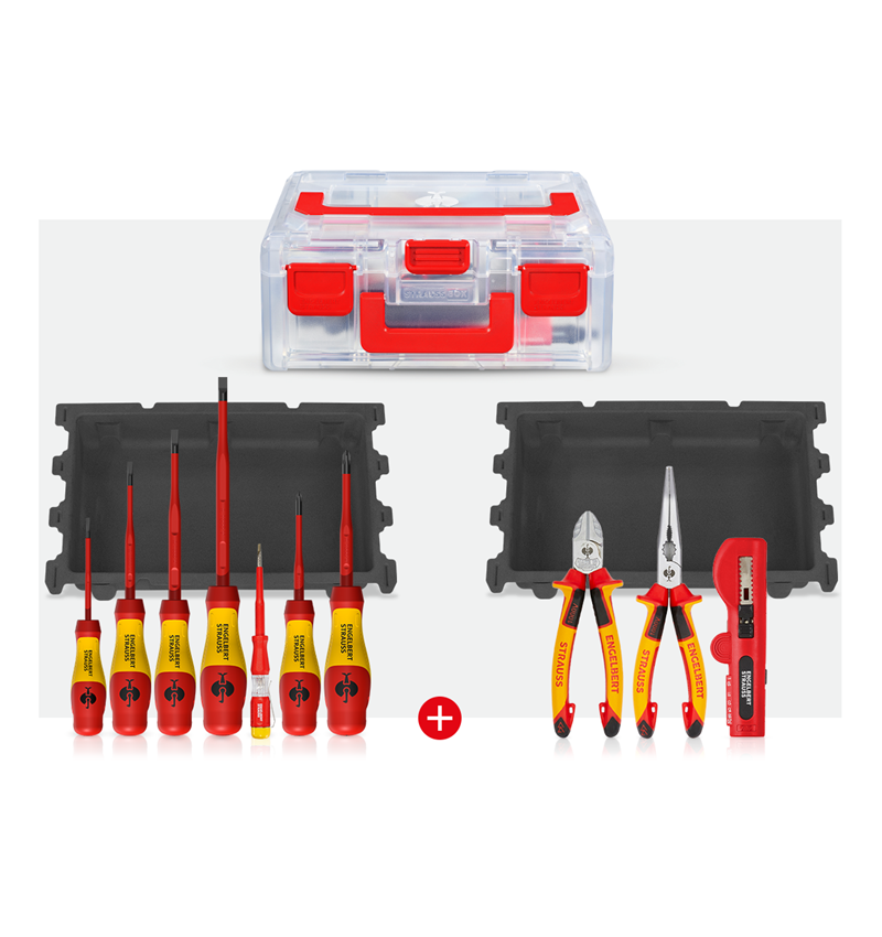 Gereedschap: STRAUSSbox small VDE-tangen + schroevendraaierset