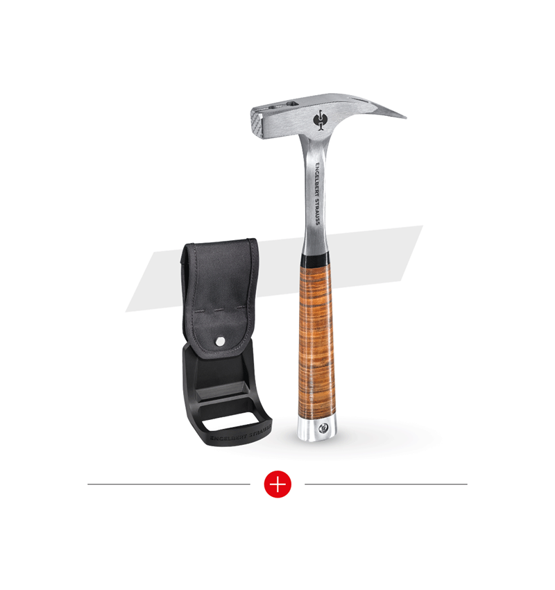 Werkzeuge: SET: e.s. Meisterhammer Leder + e.s. Hammerhalter
