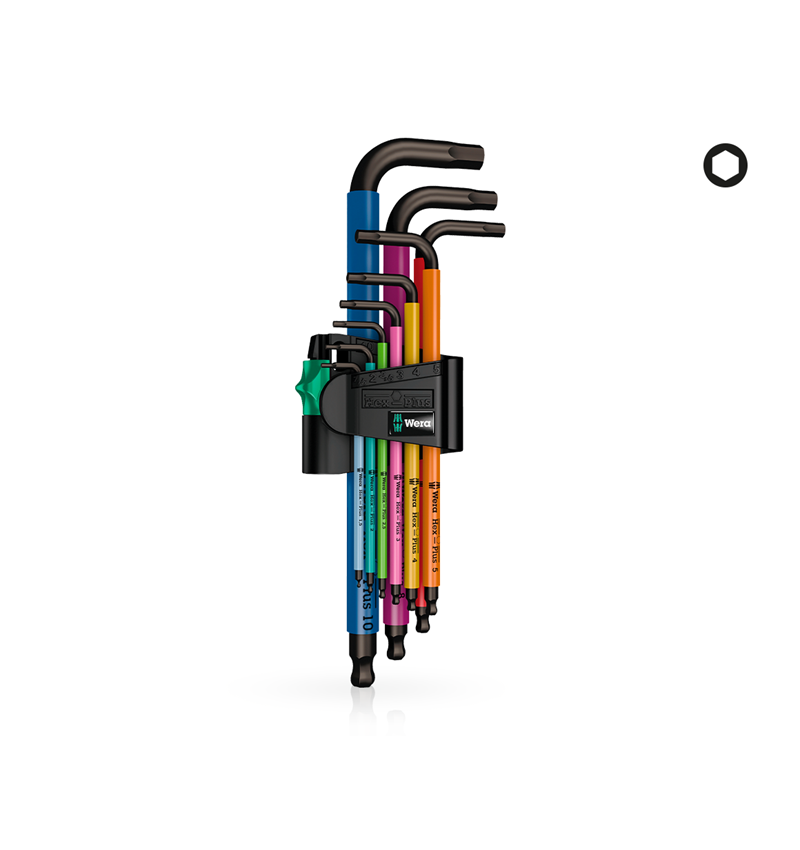 Outils: Jeu de clés coudées Wera 950/9 Hex, 9 pièces