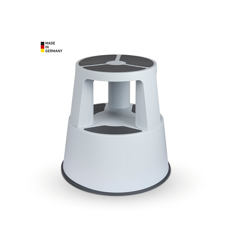 Stoelen: rolkrukken + lichtgrijs