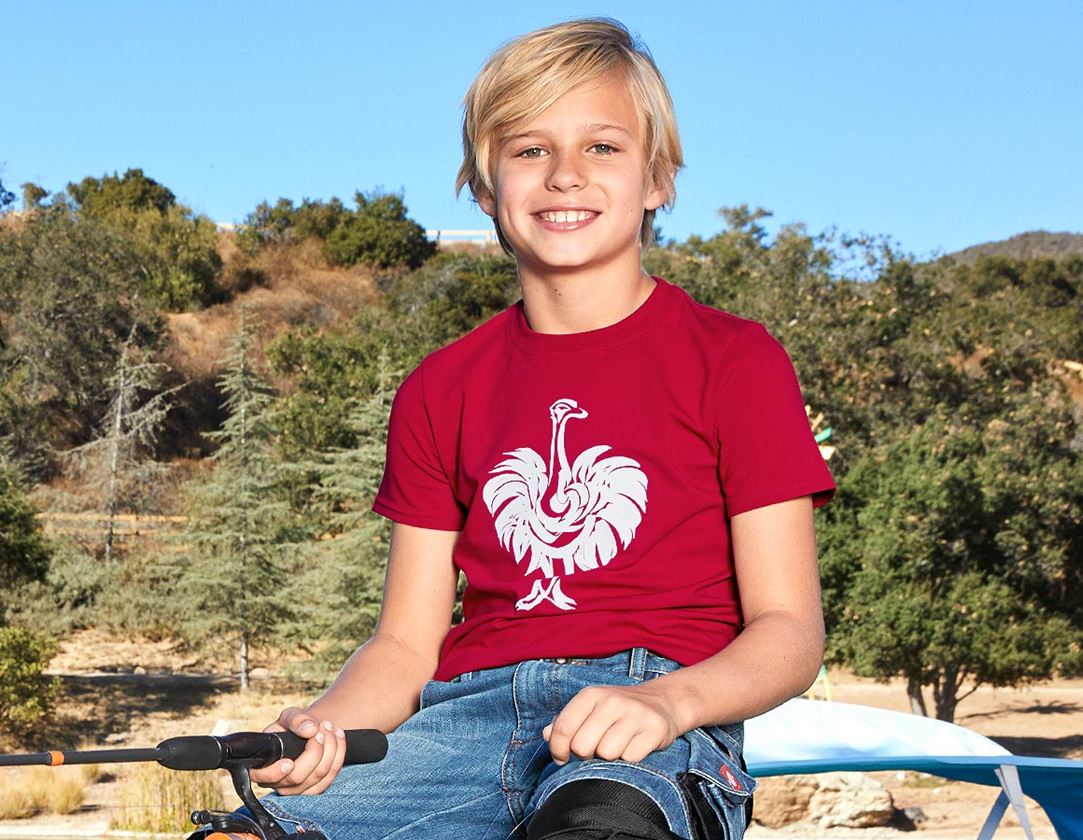 Hauts: e.s. T-Shirt 1908, enfants + rouge vif/blanc 2
