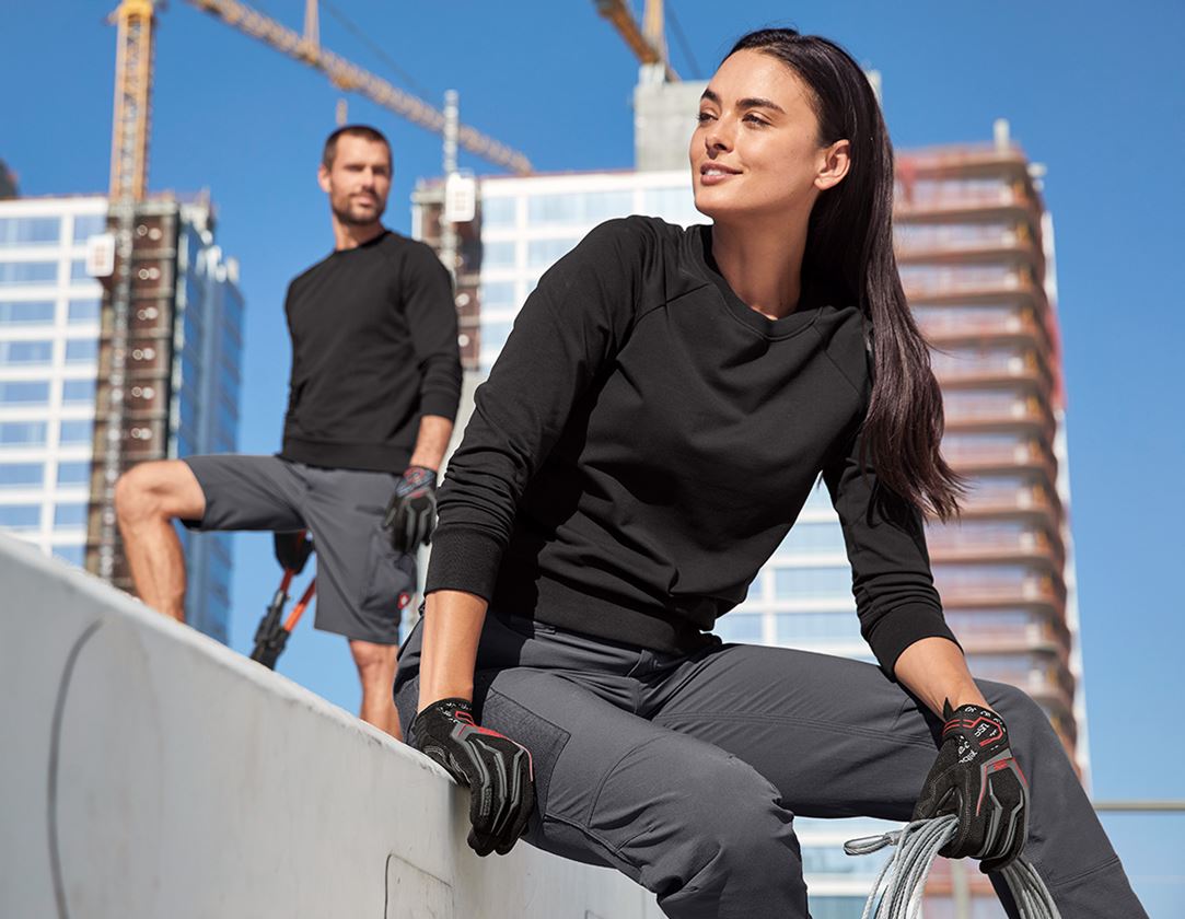 Hauts: e.s. Sweatshirt cotton stretch, femmes + noir 4