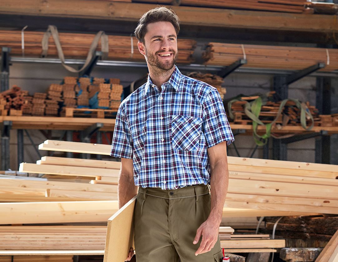 Bovenkleding: Overhemd, korte mouw Rom + blauw