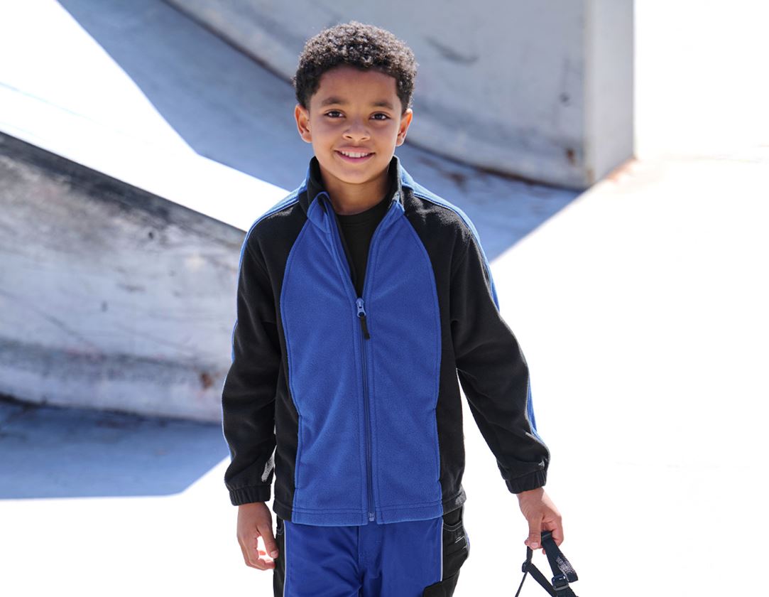 Jacken: Kinder Microfleece Jacke dryplexx® micro + kornblau/schwarz