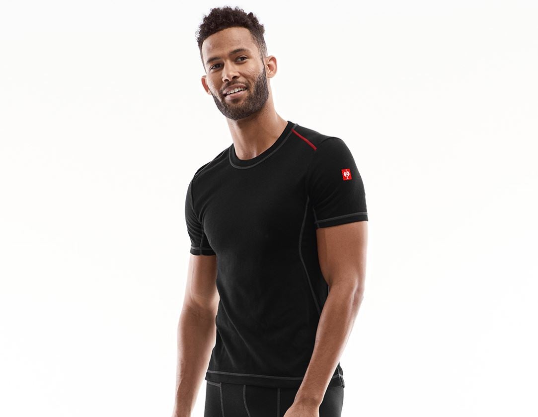 Unterwäsche | Thermokleidung: e.s. Funktions-T-Shirt basis-light + schwarz