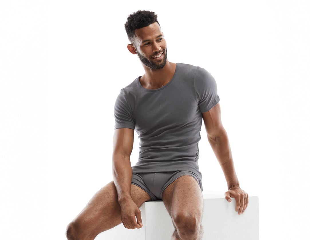Unterwäsche | Thermokleidung: e.s. cotton rib Pants, 2er Pack + schwarz+titan 2