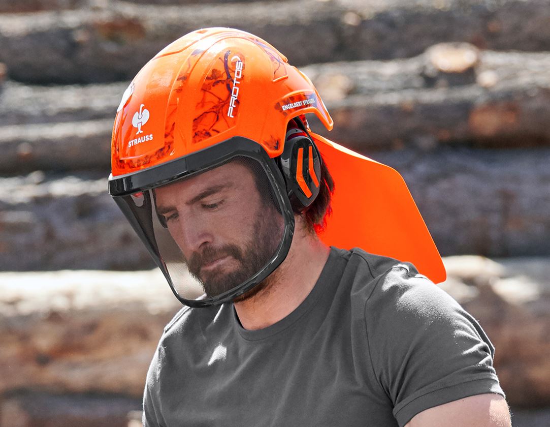 Accessoires: e.s. Protection pour la nuque Protos® + orange fluo