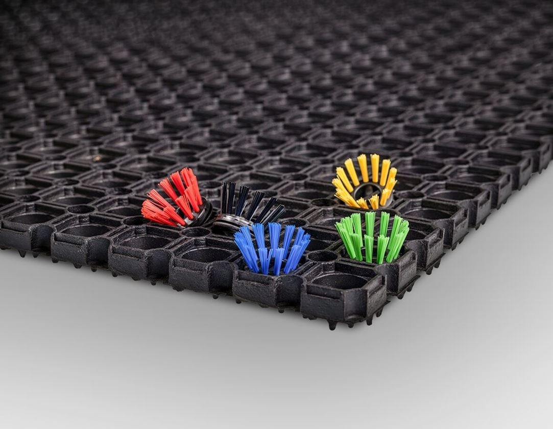 Vloermatten: Ronde borstels voor rubberen ringmat, per 10 + zwart