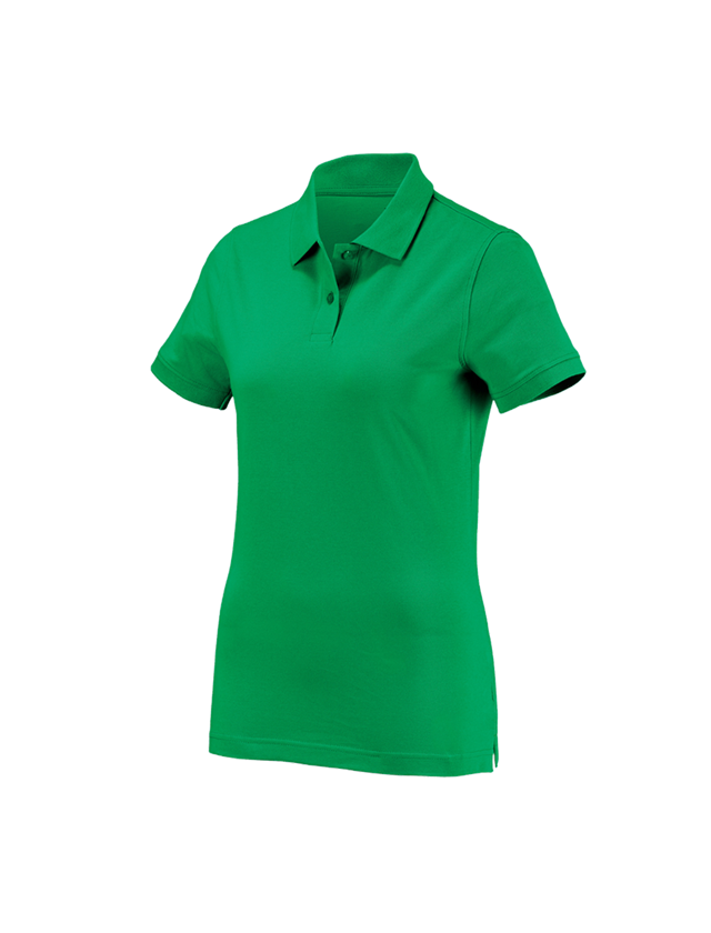 Shirts & Co.: e.s. Polo-Shirt cotton, Damen + grasgrün