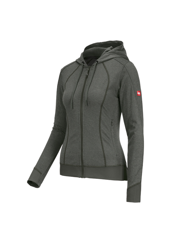 Werkjassen: e.s. Functioneel capuchonjack stripe, dames + tijm 3