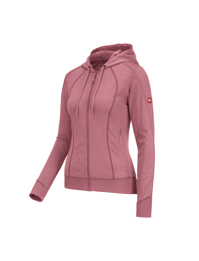 Werkjassen: e.s. Functioneel capuchonjack stripe, dames + oudroze