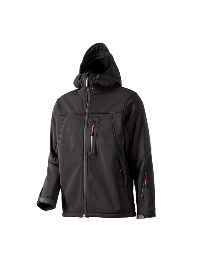 Jacken: Softshell Kapuzenjacke Aspen + schwarz 2