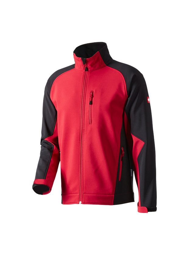 Jacken: Softshell Jacke dryplexx® softlight + rot/schwarz 1