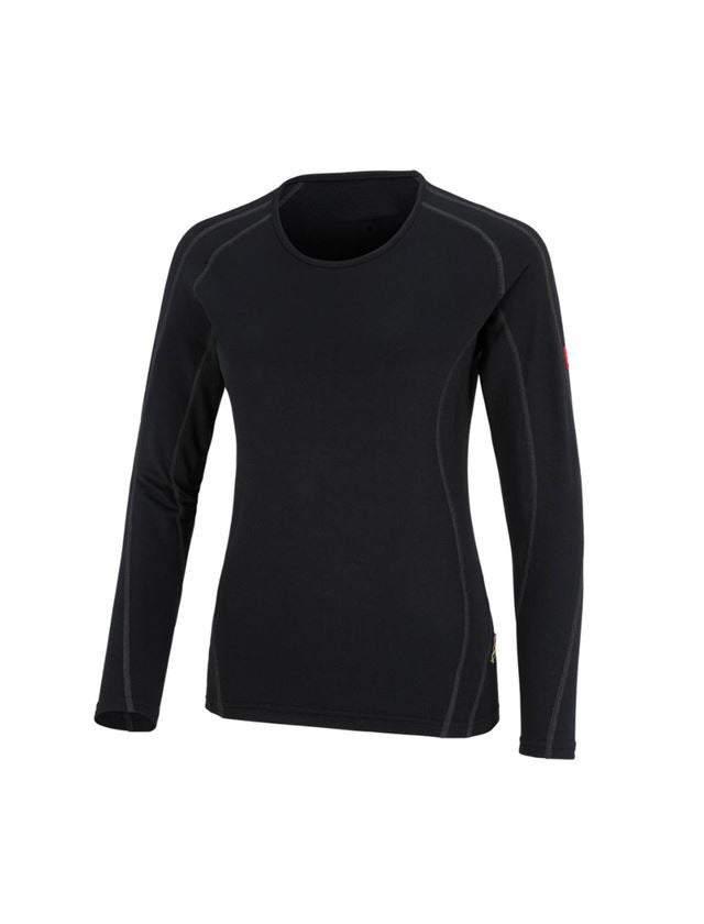 Funktionsunterwäsche: e.s. Funkt.-Longsleeve clima-pro - warm, Damen + schwarz