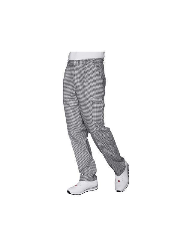 Pantalons de travail: Pantalon de cuisinier et de boulanger Cargo + noir/blanc