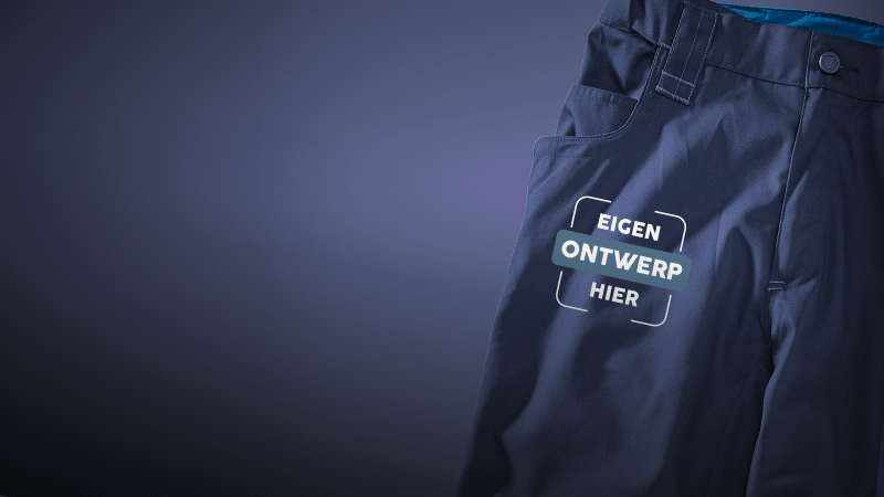 Werkbroek e.s.motion 2020 met print- en borduurselbewerking