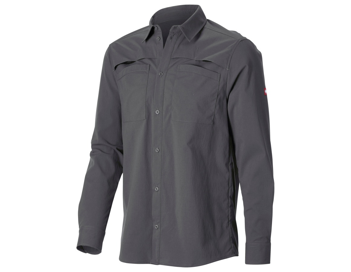 Chemise de travail e.s.t:aktik, à manches longues, gris carbone