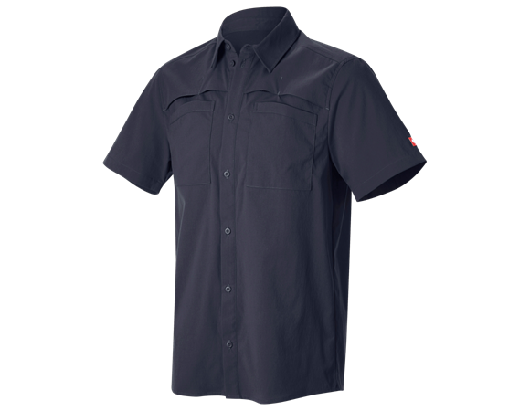 Chemise de travail e.s.t:aktik, à manches courtes, bleu nero