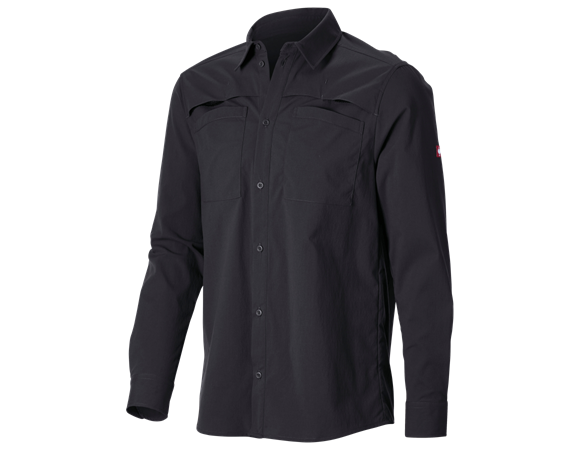 Chemise de travail e.s.t:aktik, à manches longues, noir