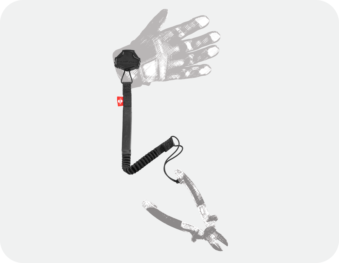 Cordon de sécurité pour outils destiné aux gants.