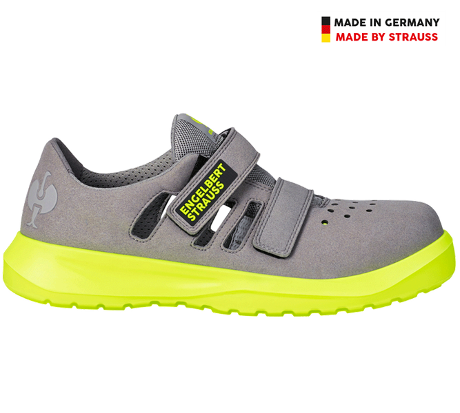 Hauptansicht, Sicherheitssandalen, S1P Sicherheitssandale e.s. Banco, perlgrau/warngelb