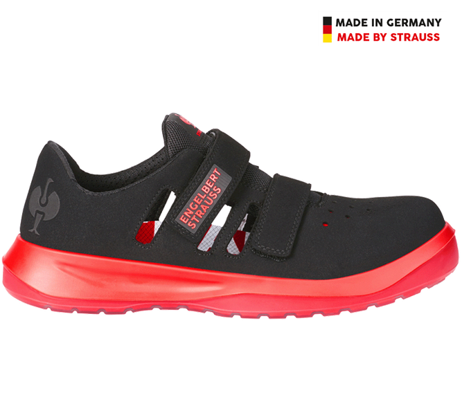 Hauptansicht, S1P	, S1P Sicherheitssandale e.s. Banco, schwarz/solarrot