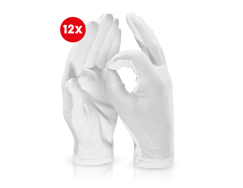 Vue principale, Textiles, Gants d’horloger, pack de 12, blanc