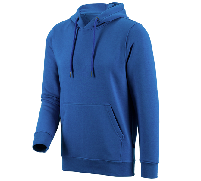 Vue principale, Installateurs / Plombier, e.s. Sweatshirt à capuche poly cotton, bleu gentiane