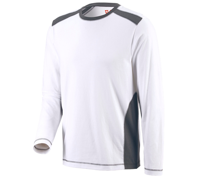 Vue principale, Vêtements, Longsleeve cotton e.s.active, blanc/anthracite